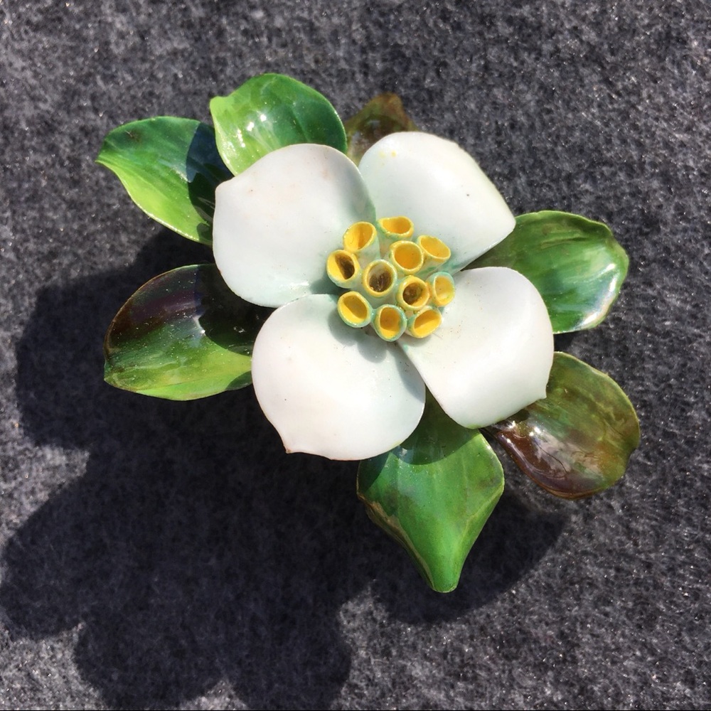 Vtg Cara China Staffordshire Brooch Pin Dogwood - Picture 3 of 12